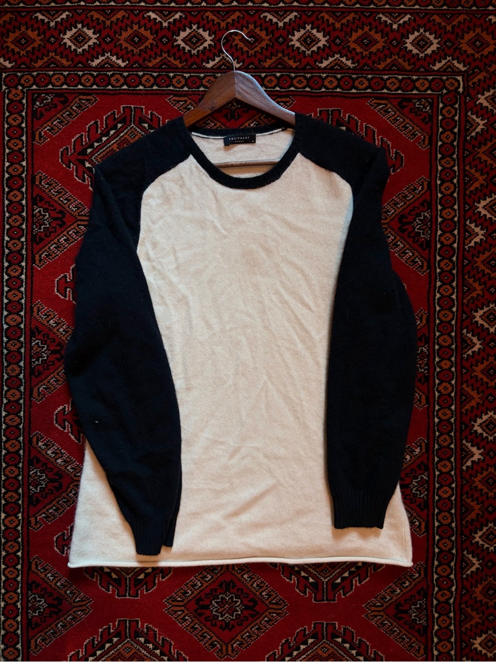 Equipment Homme Black & Ivory Cashmere Sweater